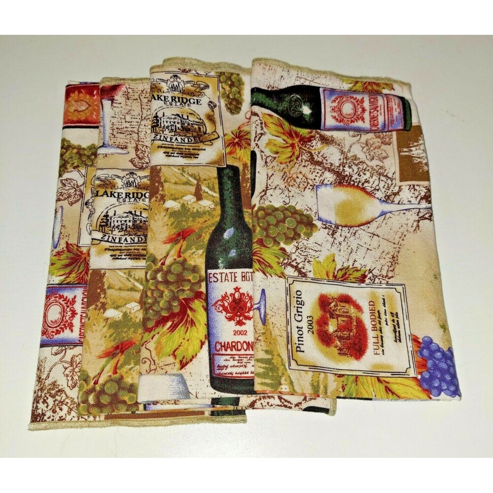 Vineyard Wine Cloth Napkins Set of 4 Lakeridge Estate